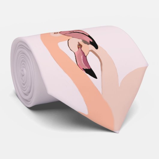 Tie、フラミンゴ・ラブ ネクタイ (ロール)