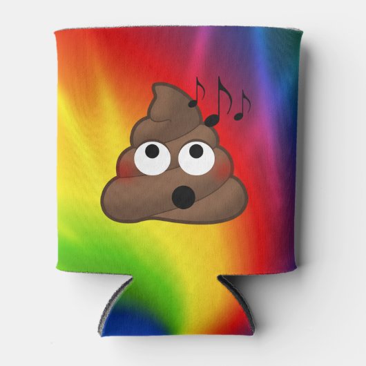 Tie – 染料音楽を愛するウンチ絵文字クーラーボックス 缶クーラー (正面)