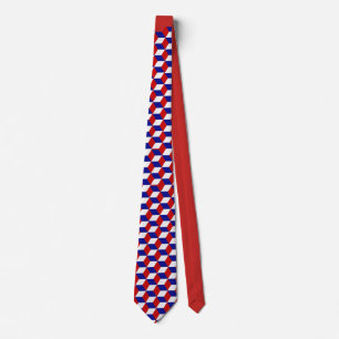 Tie – 赤、白、青(赤)の錯覚をブロック ネクタイ