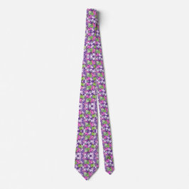 Tie : Abstract Leaves (purple) ネクタイ