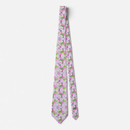 Tie : Abstract Leaves (white) ネクタイ
