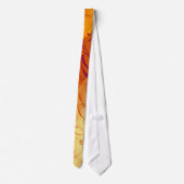 Tie, Beautiful Golden Yellow & Orange Floral Desig ネクタイ (裏面)