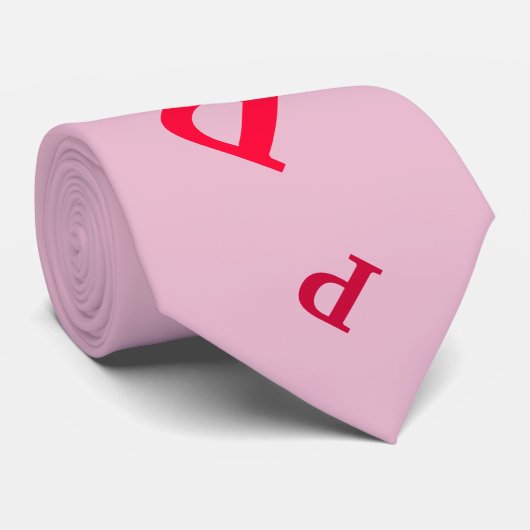 Tie (dbl side) - Jumbled Letters in Reds ネクタイ (ロール)