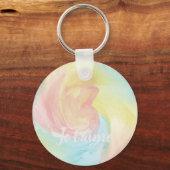 Tie-Dyeレトロパステルパインタリーウォーター色inラブ キーホルダー (正面)