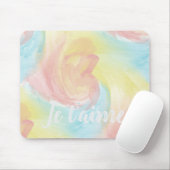 Tie-Dyeレトロパステルパインタリーウォーター色inラブ マウスパッド (マウス)