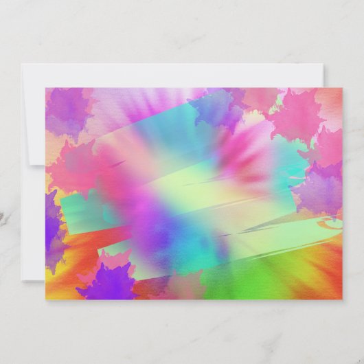 Tie-Dyeレトロ誕生日パーティーの招待 招待状 (裏面)