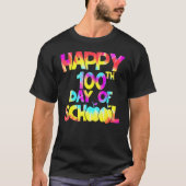 Tie Dye 100 Days Of School 100th Day Of School Tea Tシャツ (正面)