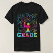 Tie Dye 4th Grade Typography Team Fourth Grade Tea Tシャツ (デザイン正面)