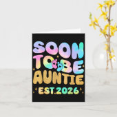Tie Dye Auntie Promoted To Auntie 2026 Soon To Be  カード (黄色い花)