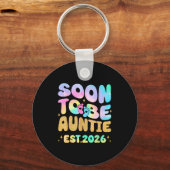 Tie Dye Auntie Promoted To Auntie 2026 Soon To Be  キーホルダー (正面)