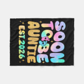 Tie Dye Auntie Promoted To Auntie 2026 Soon To Be  フリースブランケット (正面(横))