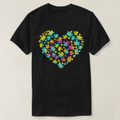 Tie Dye Autism Awareness Puzzle Heart Be Kind Acce Tシャツ (デザイン正面)