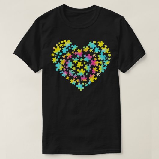 Tie Dye Autism Awareness Puzzle Heart Be Kind Acce Tシャツ (デザイン正面)