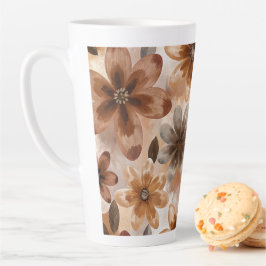 Tie Dye Autumn Floral カフェラテマグ