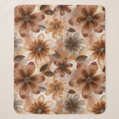 Tie Dye Autumn Floral シェルパブランケット (正面)