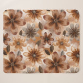Tie Dye Autumn Floral シェルパブランケット (正面(横))