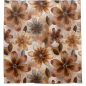 Tie Dye Autumn Floral シャワーカーテン (正面)