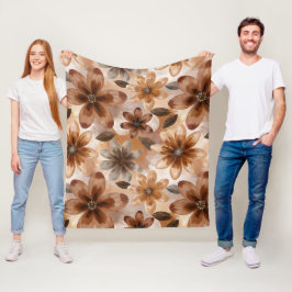 Tie Dye Autumn Floral フリースブランケット