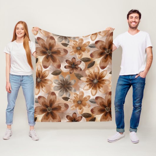 Tie Dye Autumn Floral フリースブランケット (インサイチュ)