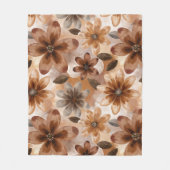 Tie Dye Autumn Floral フリースブランケット (正面)