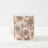 Tie Dye Autumn Floral フロストグラスマグカップ (正面左)