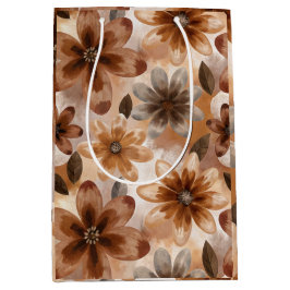 Tie Dye Autumn Floral ミディアムペーパーバッグ