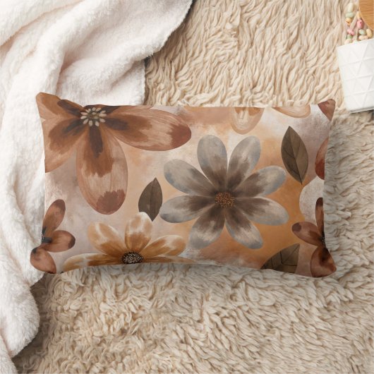 Tie Dye Autumn Floral ランバークッション (ブランケット)