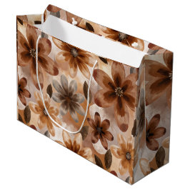 Tie Dye Autumn Floral ラージペーパーバッグ