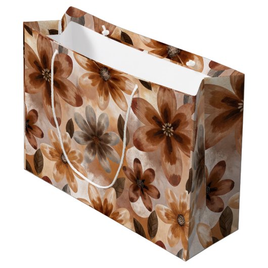 Tie Dye Autumn Floral ラージペーパーバッグ (正面アングル)
