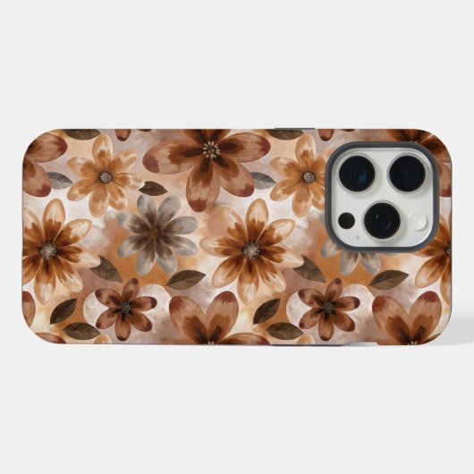 Tie Dye Autumn Floral iPhoneケース (裏面横)