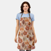 Tie Dye Autumn Leaves エプロン (着用した状態)