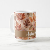 Tie Dye Autumn Leaves コーヒーマグカップ (正面左)