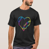 Tie Dye Baseball Heart Baseball Fans Baseball 3 Tシャツ (正面)
