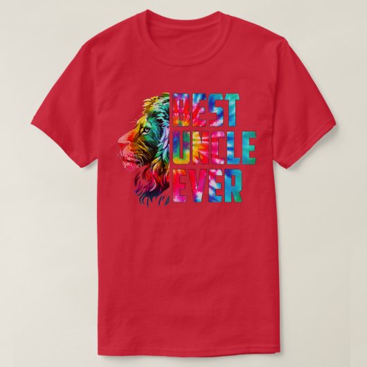 Tie Dye Best Uncle Ever Lion Funny Uncle Fathers D Tシャツ (デザイン正面)