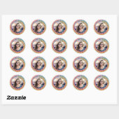 Tie Dye Birthday Photo Envelope Seal Sticker  ラウンドシール (シート)