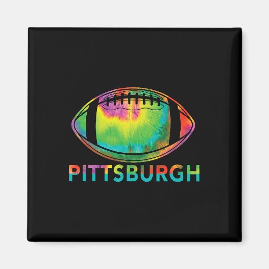 Tie Dye Cool Football Design Apparel Pittsburgh  マグネット (正面)