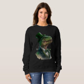 Tie Dye Dinosaur Tuxedo Leprechaun Hat St Patrick' スウェットシャツ (正面フル)
