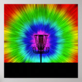 Tie Dye Disc Golf Basket ポスター (正面)