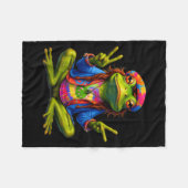 Tie-dye Frog Peace Sign 60s 70s Hipe Men Women フリースブランケット (正面(横))