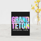 Tie Dye Grand Teton National Park Wyoming Kids Wom カード (黄色い花)