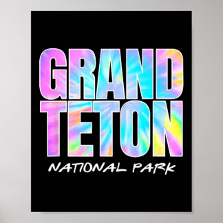 Tie Dye Grand Teton National Park Wyoming Kids Wom ポスター