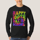 Tie Dye Happy 100th Day of School Students Kids Te Tシャツ (正面)