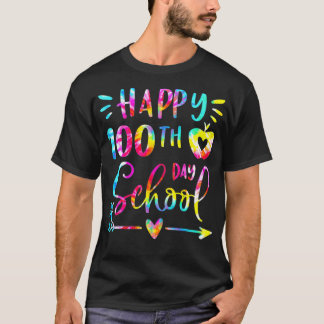 Tie Dye Happy 100th Day Of School Teacher Student  Tシャツ