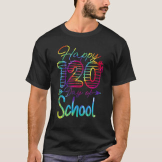 Tie Dye Happy 120th Day Of School Teacher Student Tシャツ