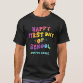 Tie Dye Happy First Day Of School Fifth Grade Retr Tシャツ (正面)