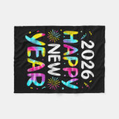 Tie Dye Happy New Year 2026 Family Matching New Ye フリースブランケット (正面(横))