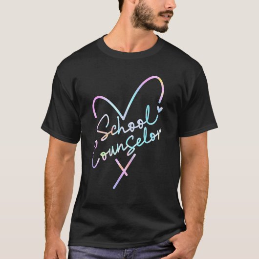 Tie Dye Heart Counselor Back To School Counseling Tシャツ (正面)