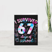 Tie Dye I Survived 67 Days Of School Funny Six Sev カード (正面)