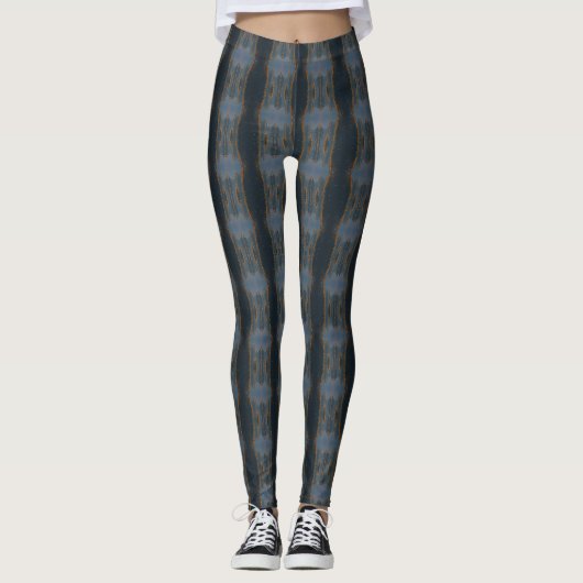 Tie-Dye Inspired Slate Blue Women's Leggings  レギンス (正面)