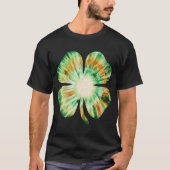 Tie Dye Irish Shamrock Lucky Four Leaf Clover Tシャツ (正面)
